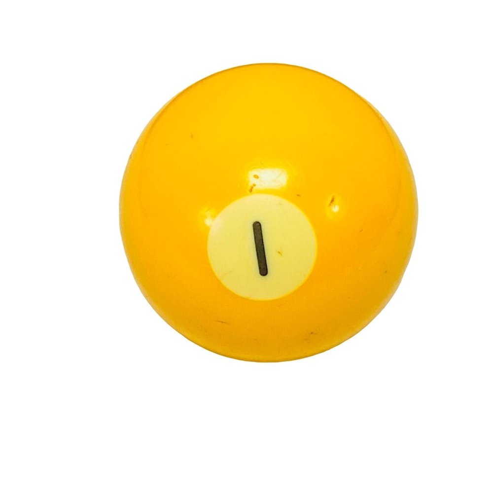 Vintage Replacement Billiard Pool Solid Yellow Number 1 Ball 2.25" Diameter